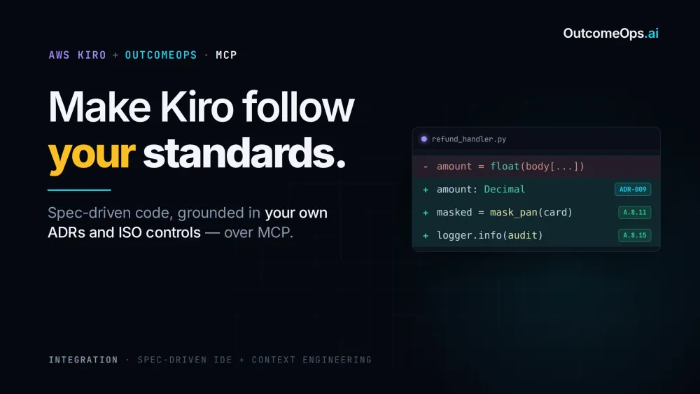 AWS Kiro and OutcomeOps: Better Together for Enterprise Spec-Driven Development
