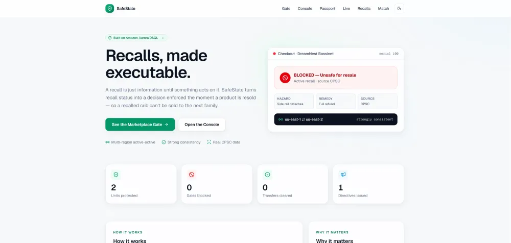 Making product recalls executable with Aurora DSQL and Vercel