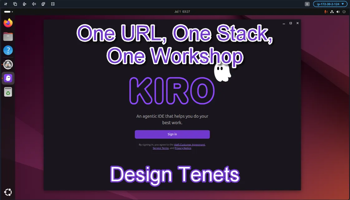 One URL, One Stack, One Workshop – Kiro Workshop Platform Design Tenets