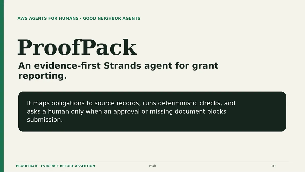 Evidence Before Assertion: Building ProofPack with Strands Agents