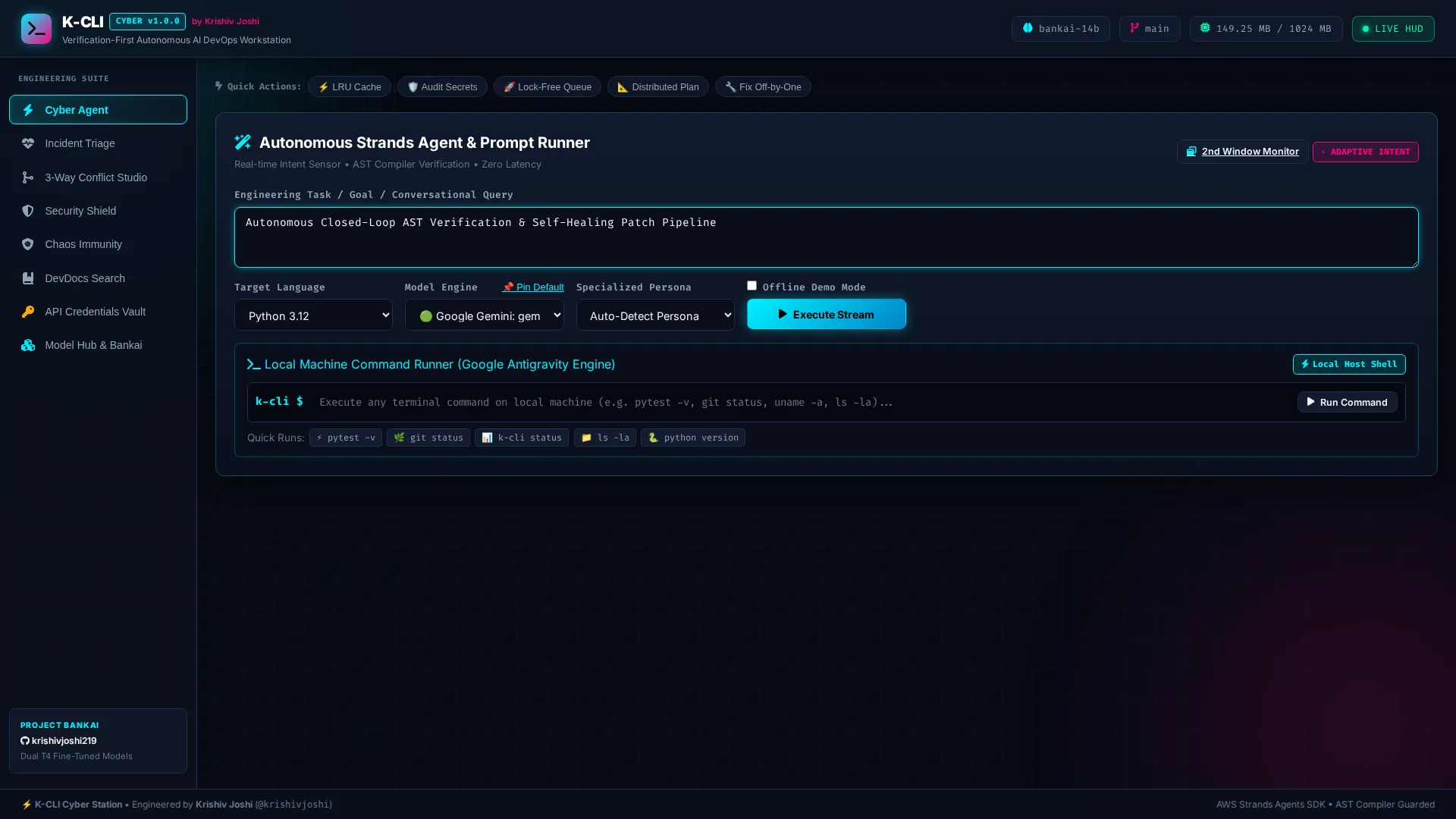 Agents for Humans: Building K-CLI — The Verification-First Autonomous DevOps Workstation with AWS Strands Agents & Amazon Bedrock