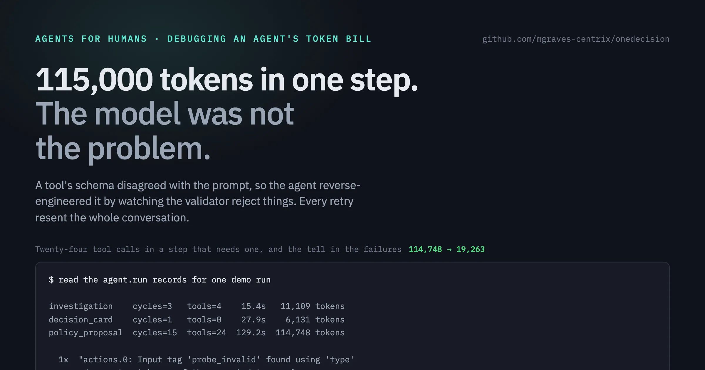 Agents for Humans: cutting Bedrock agent tokens by 83%