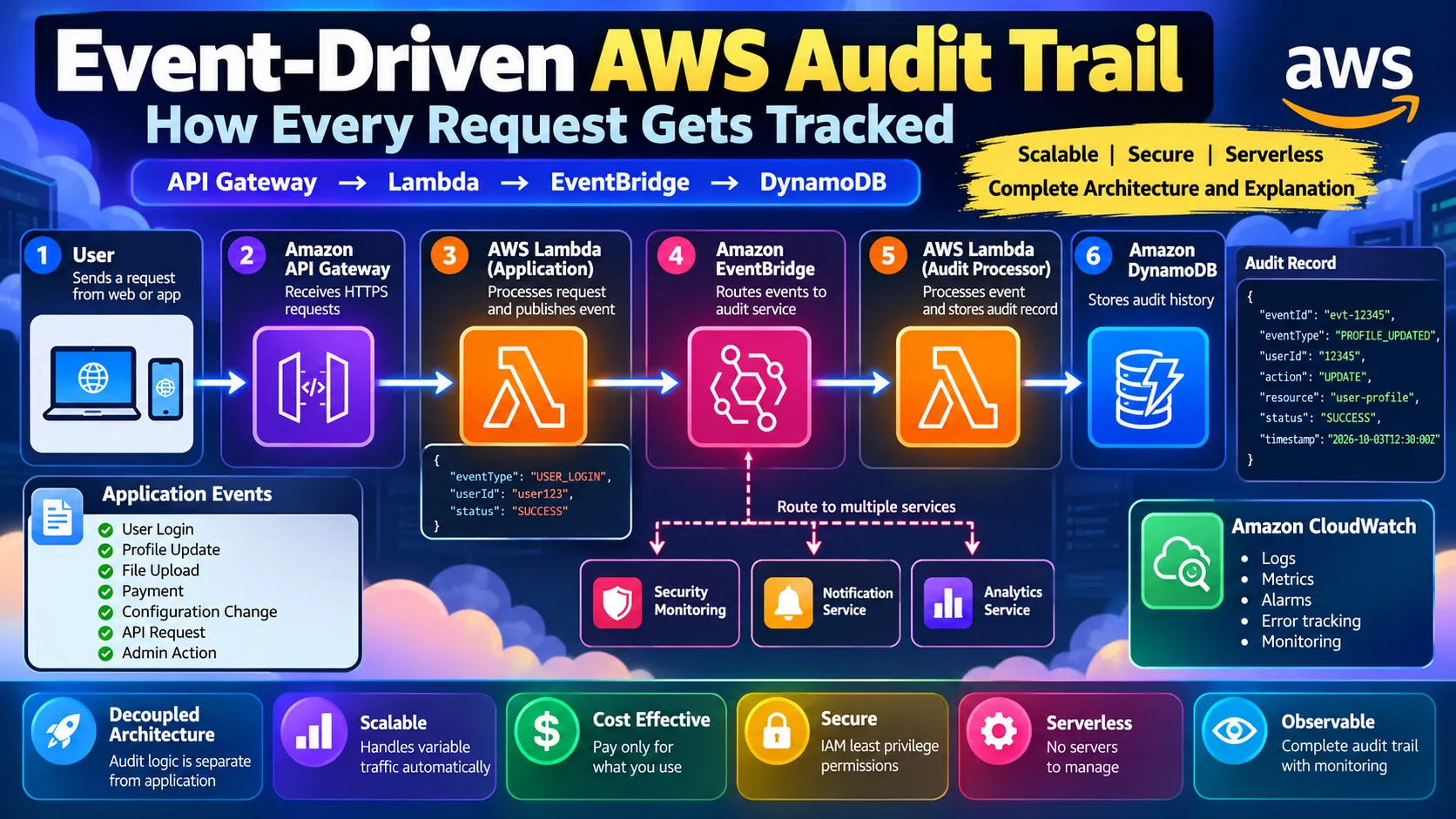I Built an Event-Driven AWS Audit Trail: How Every Request Gets Tracked