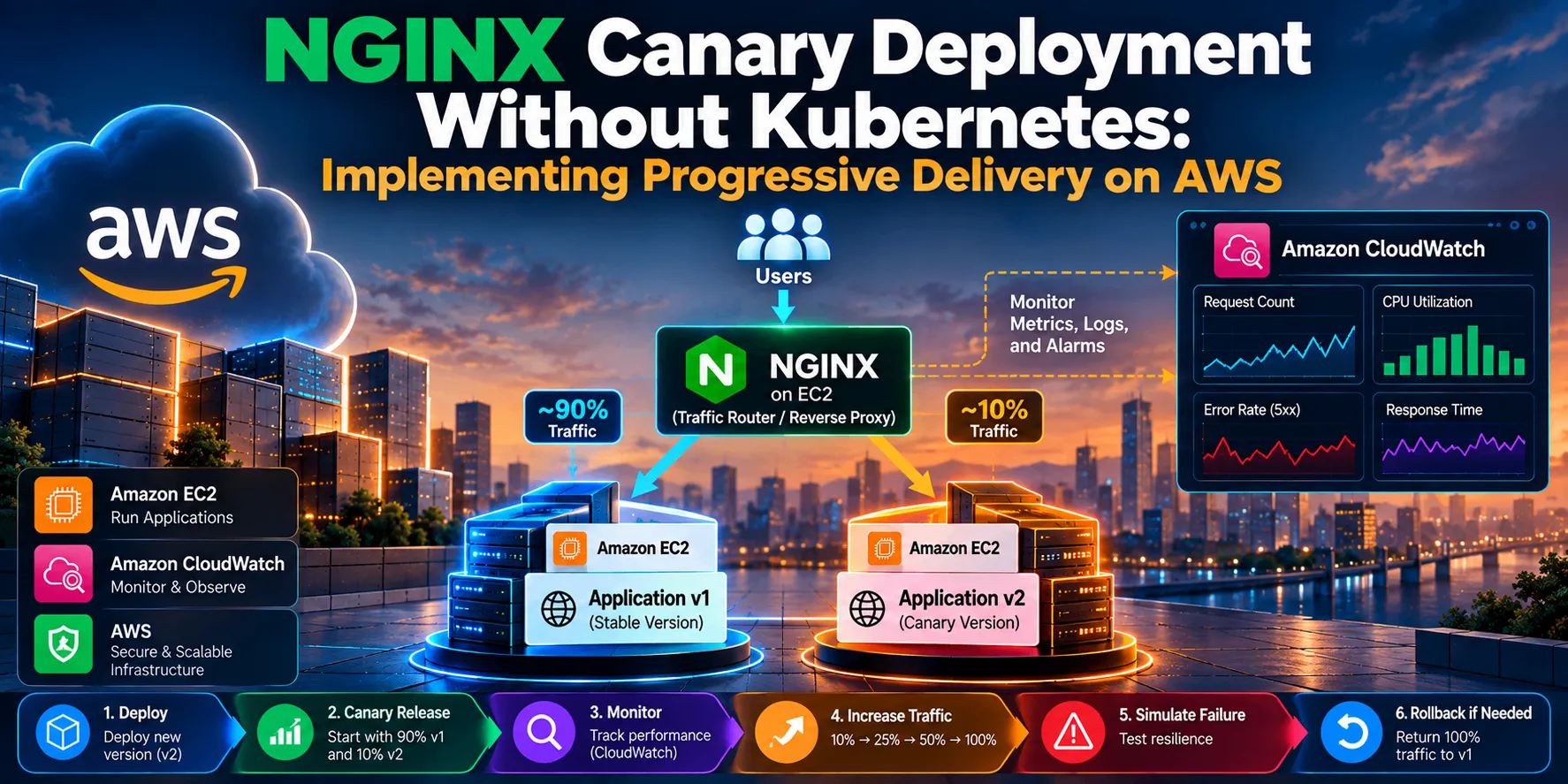 NGINX Canary Deployments Without Kubernetes: Implementing Progressive Delivery on AWS
