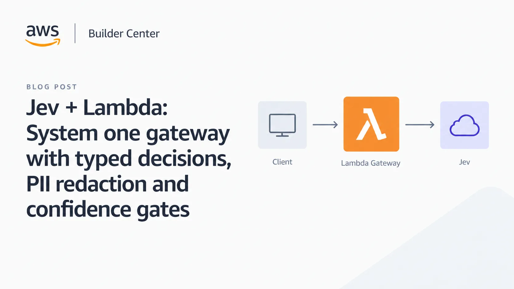 Jev + Lambda: System one gateway with typed decisions, PII redaction and confidence gates